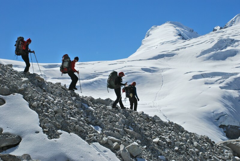 Sestup z Mera Peak, Nepál Sestup z Mera Peak, Nepál