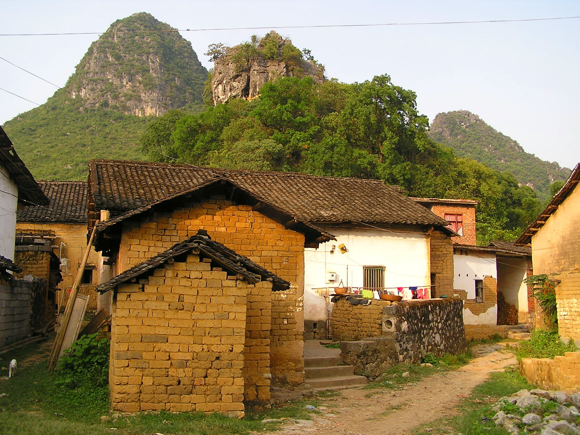 vesnice, Yangshuo, Čína