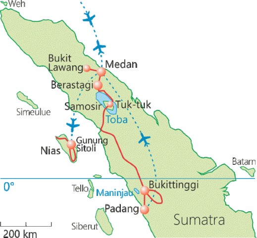 Mapa Sumatry