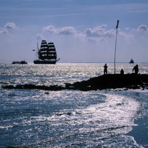 Plachetnice v ústí Labe do Severního moře, poblíž města Cuxhaven, Foto GNTB