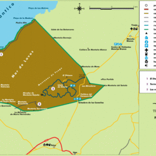 Mapa, Národní park Timanfaya, Lanzarote, Kanárské ostrovy, autor: španělské Ministerstvo ekologické tranzicenfaya