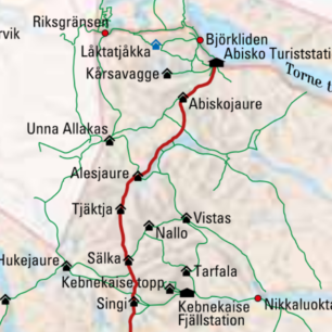 Mapa, Kungsleden, Švédsko