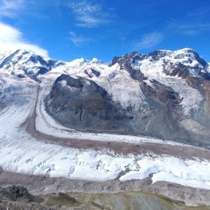 Výhledy na horské velikány a ledovce z vrcholu Gornergrat, Zermatt, Švýcarsko, autor: Lucie Šajnarová