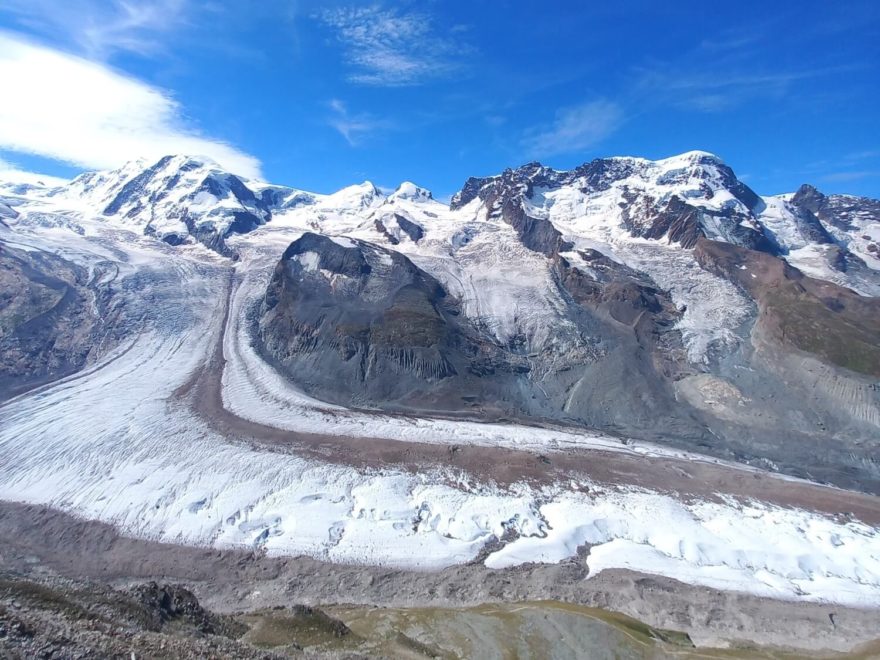 Výhledy na horské velikány a ledovce z vrcholu Gornergrat, Zermatt, Švýcarsko, autor: Lucie Šajnarová