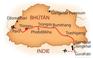 Bhútán, trasa treku, autor: Kateřina Jablonská Lhotová