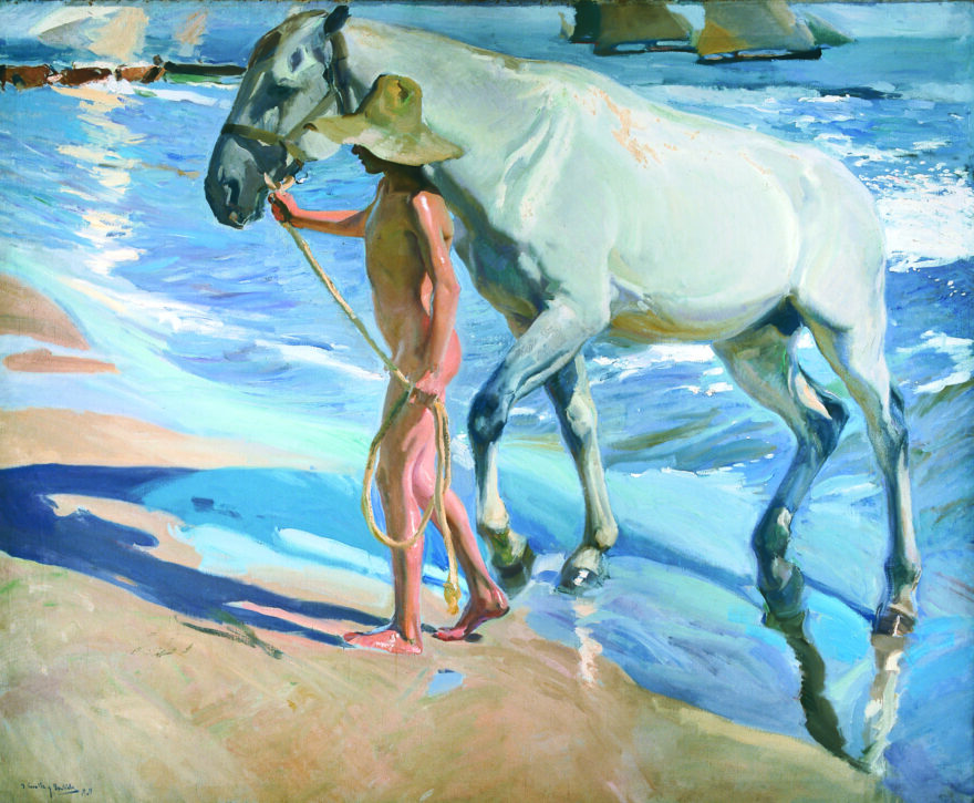 Washing the horse, Joaquín Sorolla