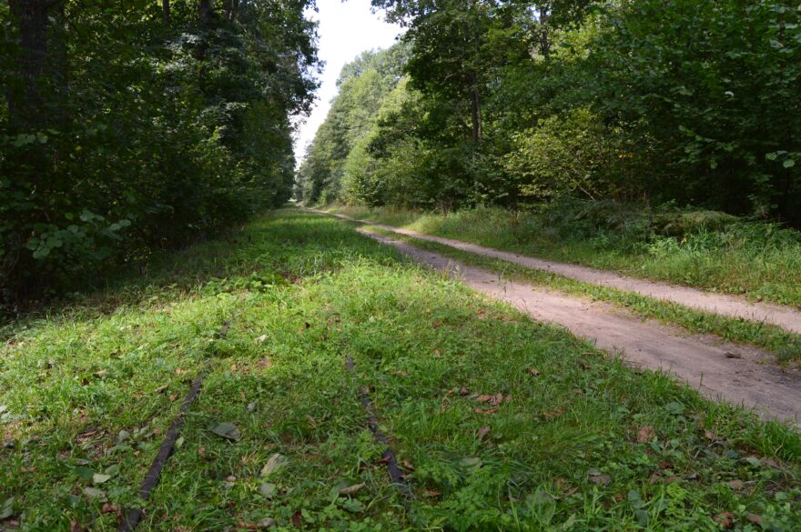 Při cestách parkem můžete narazit na staré železniční koleje