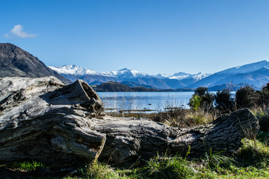 Jezero Wanaka, dokonalá kombinace vody, hor a sněhu.