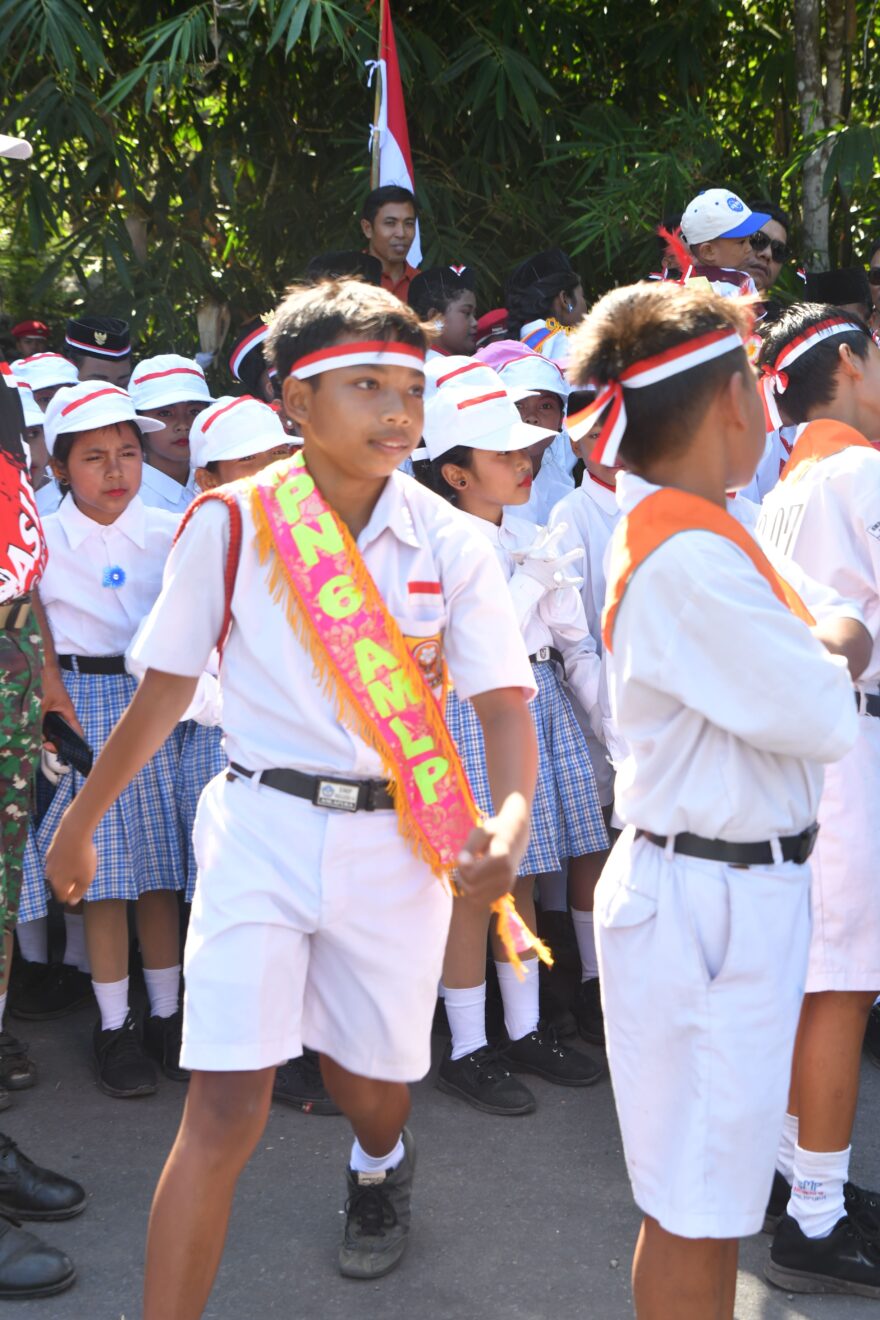 Indonéské děti v průvodu k oslavě Dne nezávislosti