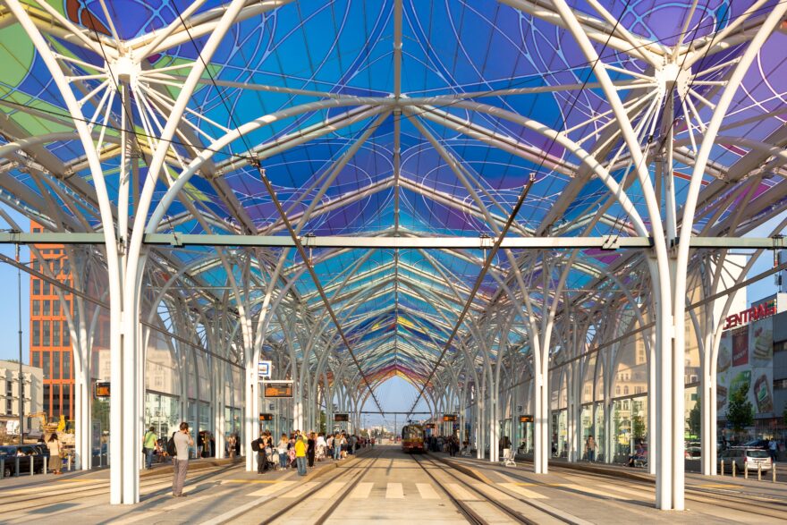 Tramvajová zastávka Piotrkowska Centrum. Zdroj: POT