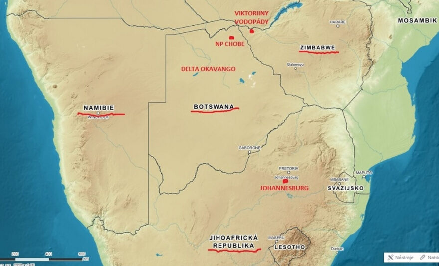 Botswana mapa