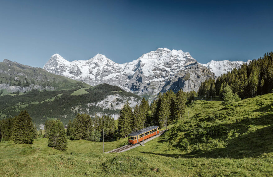 Mürren, Grütschalp Bahn. Foto: Jungfrau Region Tourismus