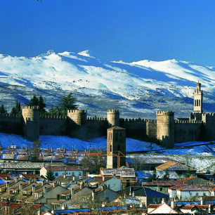 Kvila a v pozadí pohoří Gredos