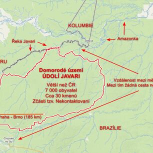 Domorodé území ÚDOLÍ JAVARI se nachází u trojmezí Brazílie, Kolumbie a Peru, v samém srdci Amazonie