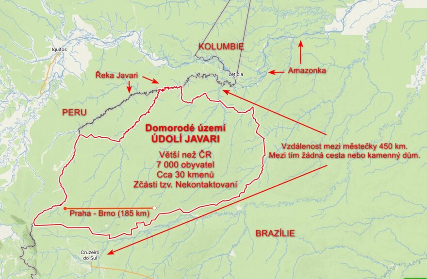 Domorodé území ÚDOLÍ JAVARI se nachází u trojmezí Brazílie, Kolumbie a Peru, v samém srdci Amazonie