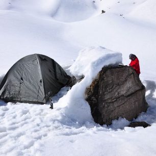 C1 tábor pod Moskevskou Olympiádou, Pamír, Tádžikistán