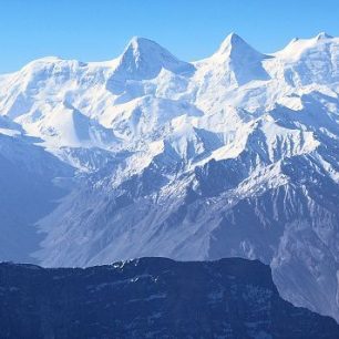Panorama z vrcholu Moskevské Olympiády, Pamír, Tádžikistán