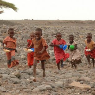 Keňa, veselé turkana děti, Andrea Kaucká