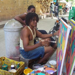 "Pouliční" malíř místního naivního umění, Dominikánská republika