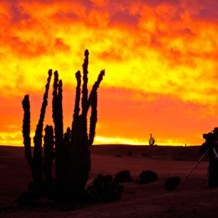 západ slunce, Pan de Azucar, Chile
