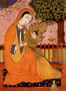 Marie s Ježíšem - perská miniatura. FOTO: Wikipedia.