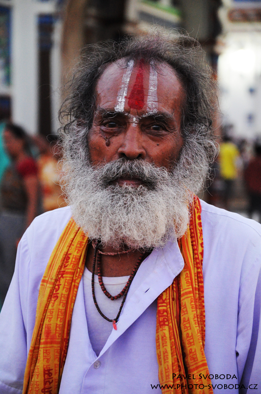 Portrét, svatý muž, Janakpur, Nepál