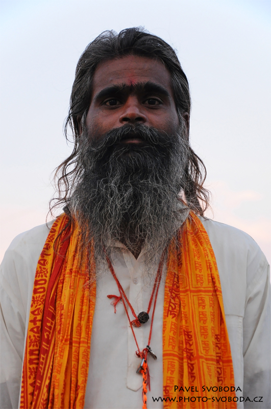 Portrét svatého muže, Janakpur, Nepál