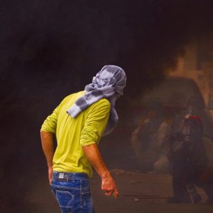 Palestinská demonstrace se často neobejde bez ohně