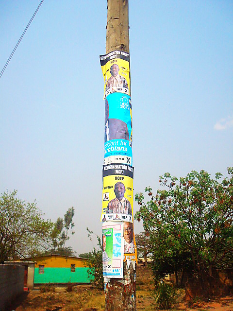 Plakáty kam se podíváš, volby Zambie