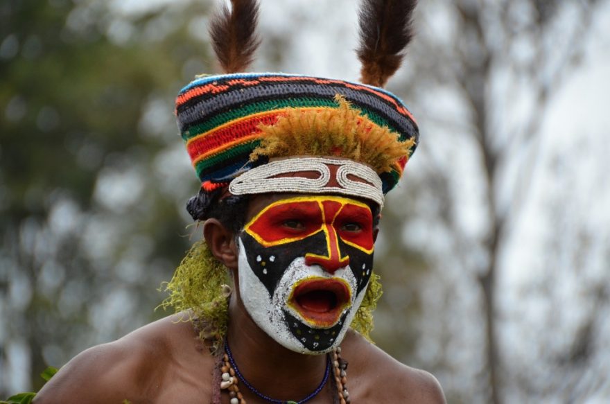 Kulturní skupina Original Kops – provincie Western Highlands, PApua Nová Guinea