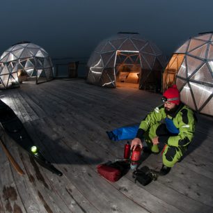 Plovoucí město v zimě