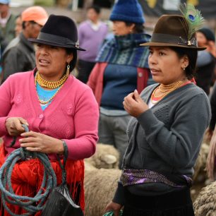 Tradiční zvířecí trh v Otavalu, Ekvádor