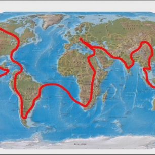Plánovaná trasa cesty kolem světa
