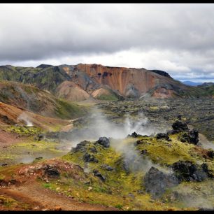 Lávové pole na začátku treku Laugavegurinn, Island