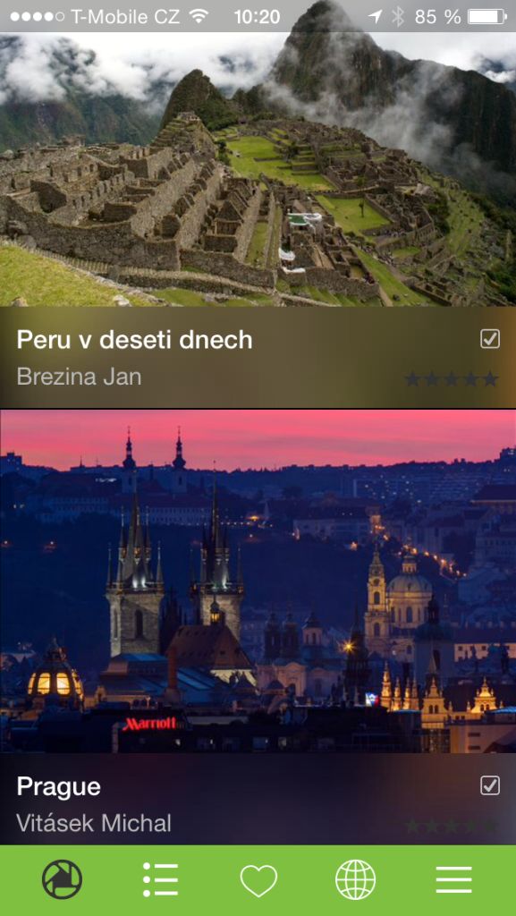 Náhled aplikace ve smartphonu