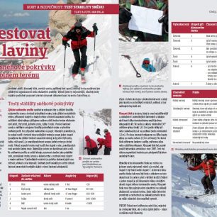 Článek o testování lavin