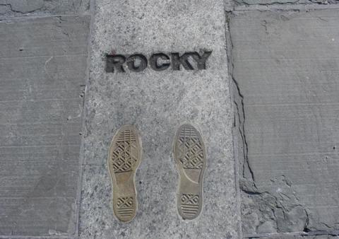Obtisk na Rockyho schodech, Philadelphie