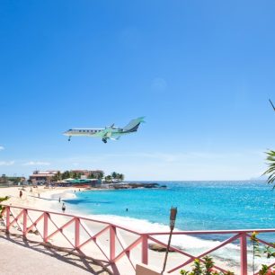 Přistávání letadla na Macho Beach, Sv. Martin