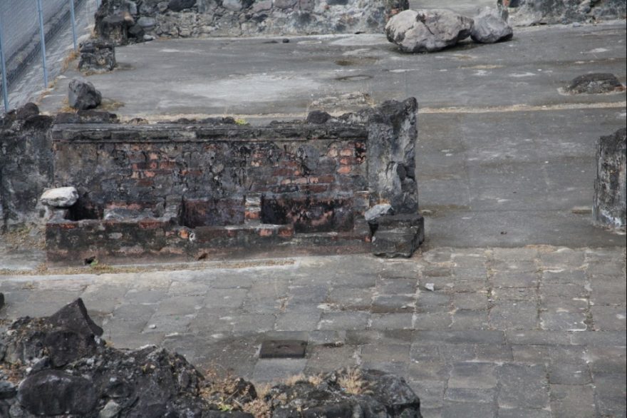 Zbytky po výbuchu sopky