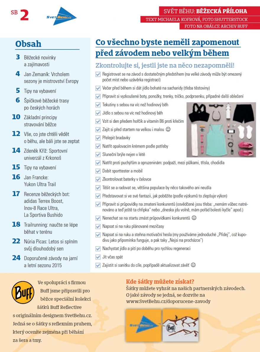 Obsah přílohy Svět Běhu.