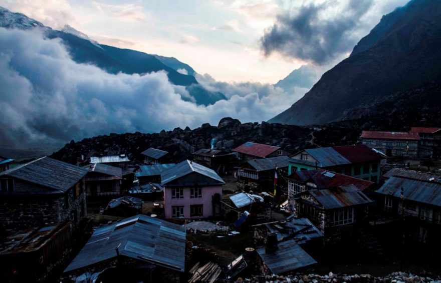 Večer v Kyanjin Gompa