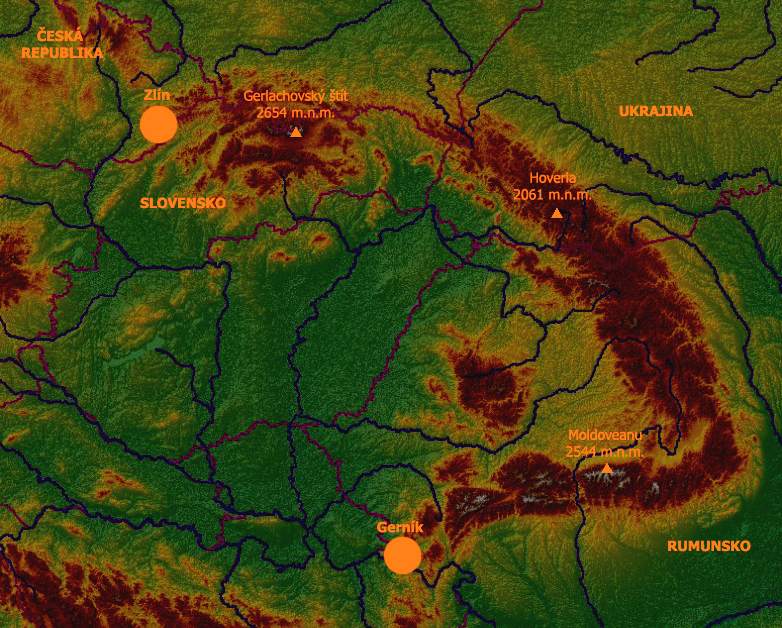 Mapa cesty do Banátu