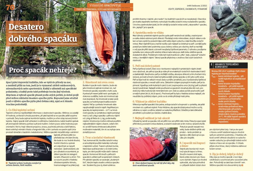 Článek o spacácích - Desatero dobrého spacáku