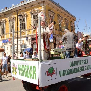 Prezentace vlastní sklizně vína netradičně přímo z valníku (Vinodar)