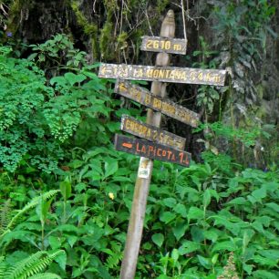 Rozcestníky ve Valle de Cocora
