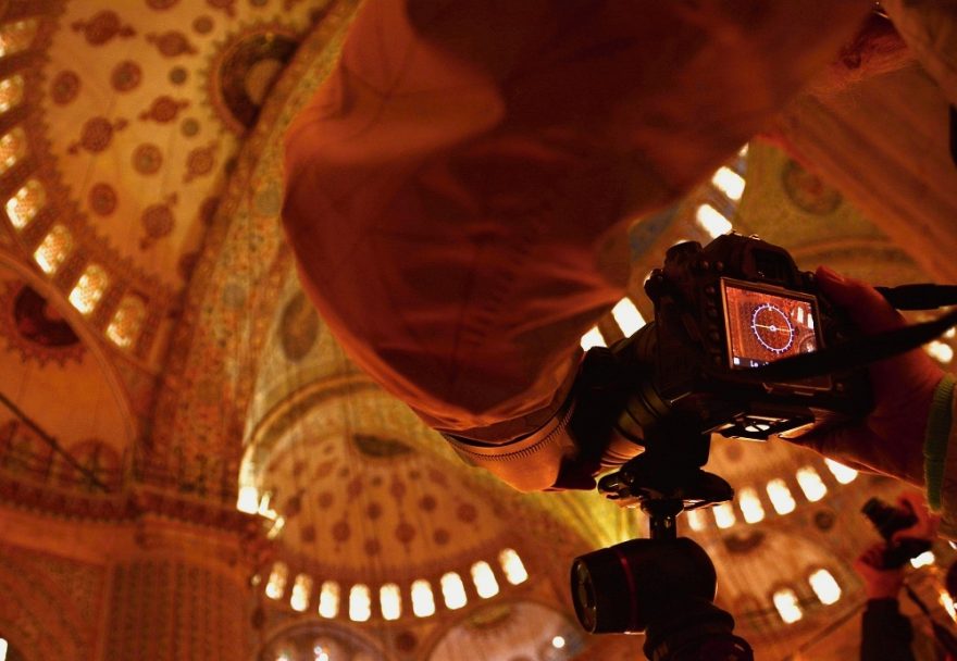 Istanbul focení v v Modré mešitě