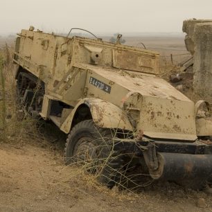 Mezi na Golanech umístěnou technikou nechybí ani různé druhy obrněných automobilů a polních děl.