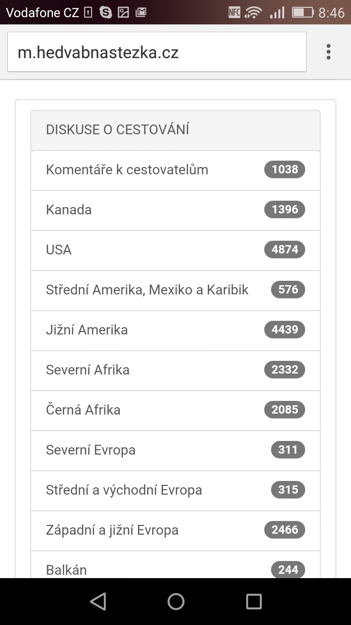 Takto vypadají upravené diskuse, diskusní příspěvky v jednotlivých tématech pak můžete načítat postupně