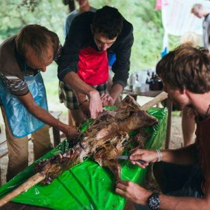 Porcování objednané pečené ovce