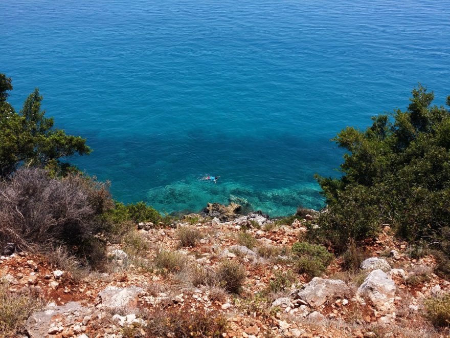 Šnorchlování v Gjipe. 